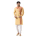 Men Off White And Red Ethnic Embroidered Punjabi (NS77)